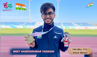 MEET HARESHKUMAR TADHANI wins Gold Medal in Running 100 Mts.