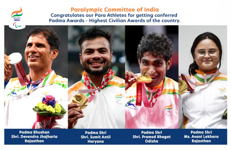 Heartiest Congratulations to our Para Athletes for getting conferred Padma Awards