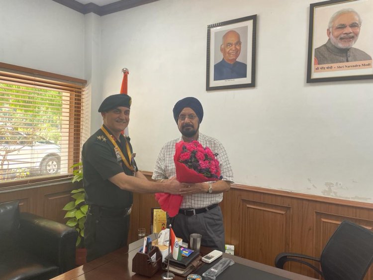 Brigadier Dinesh Sharma, incharge Mission Olympic Cell, Indian Army visited PCI office today