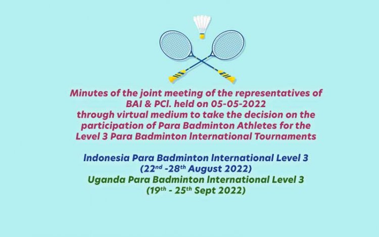 Minutes of the joint meeting of the representatives of BAI & PCl held on 05-05-2022