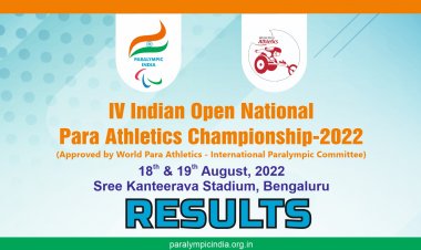 Final Results - Indian Open Para Athletics Championship 2022 Bengaluru