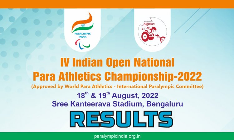 Final Results - Indian Open Para Athletics Championship 2022 Bengaluru