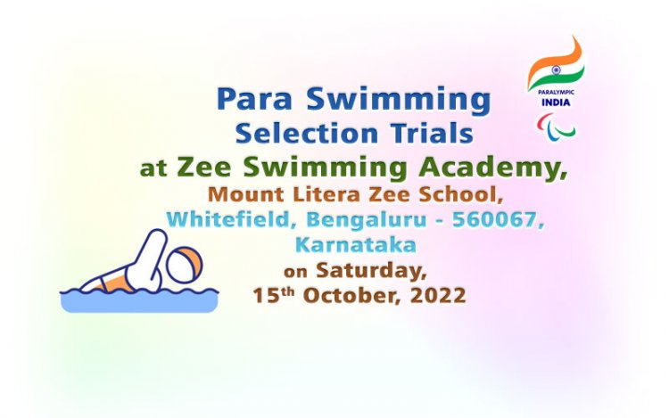 Para Swimming Selection Trials - Bengaluru - 15th-Oct-2022