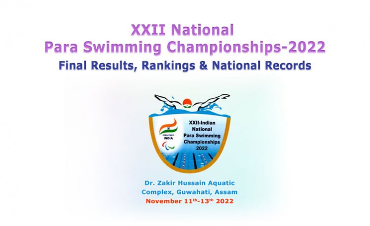22nd National Para Swimming Championships, 2022 - Results, Rankings, National Records.