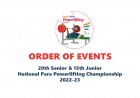 Order of Events - Powerlifting National 2023