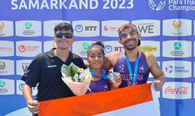 Sashruti Nakade (PTS2) Huafrid Billimoria (PTS4) won Silver & Bronze -  Asian Para Triathlon Championship in Uzbekistan